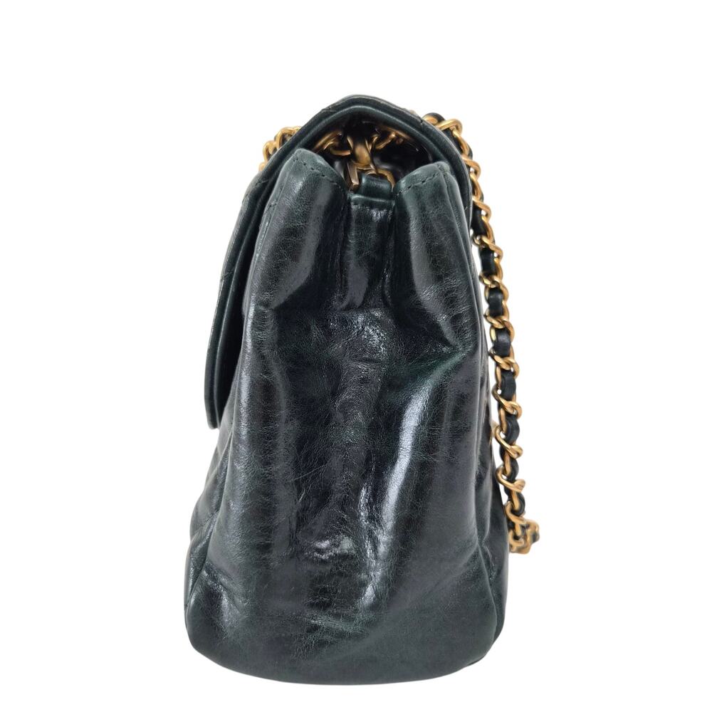 Chanel Dark Green Chevron Hampton Flap - Picture 4 of 8
